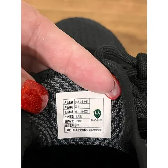 Steel Toe Safety Sneakers Black Knit Work Shoes NWOT EU 36–37 US Mens 5 - Picture 9 of 9